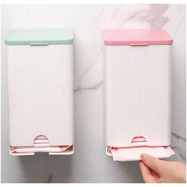 1 Sanitary Napkin Storage Box, PP Tissue Holder - Easy Wall Mounted Sanitary Napkin Storage, Space Saving Bathroom And Kitchen Storage Box, Modern Design, Suitable For Bathroom, Bedroom, Office Bathroom Decoration In Summer