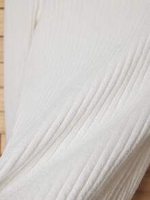 Franclia 女士纯色条纹长袖时尚套头衫 - 白色 - 查看 6