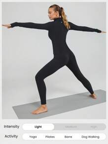 GLOWMODE FeatherFit™ Slim-It Streamline Performance Secure Pockets Zip Up Long Sleeve Jacket Low Impact Yoga Daily Fall