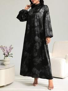 Al Najma Fashionable Floral Sequin & Glitter Print Dress, Suitable For Casual, Evening, Commute And Daily Wear