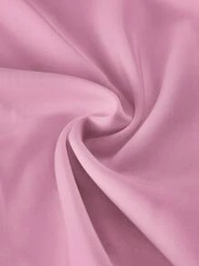 SHEIN ICON Áo thun nữ dáng ôm cổ tròn tay ngắn màu trơn đơn giản, phù hợp cho mùa hè - Màu Hồng baby - Xem 3