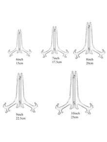 5pcs/Set Clear Plastic Plate Hanger, Plate Holder, Plate Display Stand, Tray Rack - Clear - View 10
