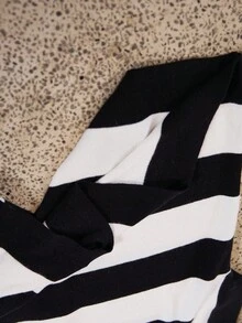 Roveilla Plus Size Color Block Striped Short Sleeve Knit Cardigan Winter Fall Autumn