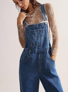 Bohemela 女士休闲牛仔背带裤、连体裤 女式牛仔背带裤 牛仔背带裤 女式牛仔连体裤 女式牛仔连体裤 女式秋季服装 西部风女装 波西米亚风女装 女式牛仔套装 女式牛仔套装 - 中等水洗藍 - 查看 3