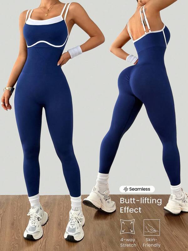 Dewbera Mono deportivo de yoga, fitness y running sin costuras, de alta elasticidad