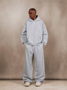 SUMWON 带褶皱阔腿慢跑裤的连帽衫