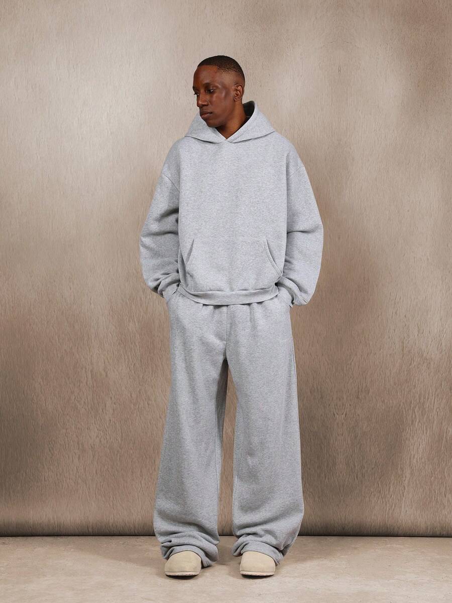 SUMWON 带褶皱阔腿慢跑裤的连帽衫