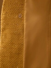 MOTF PREMIUM BLAZER DE LÃ DUPLA FILEIRA PARA OUTONO E INVERNO - Amarelo mostarda - Visão 8