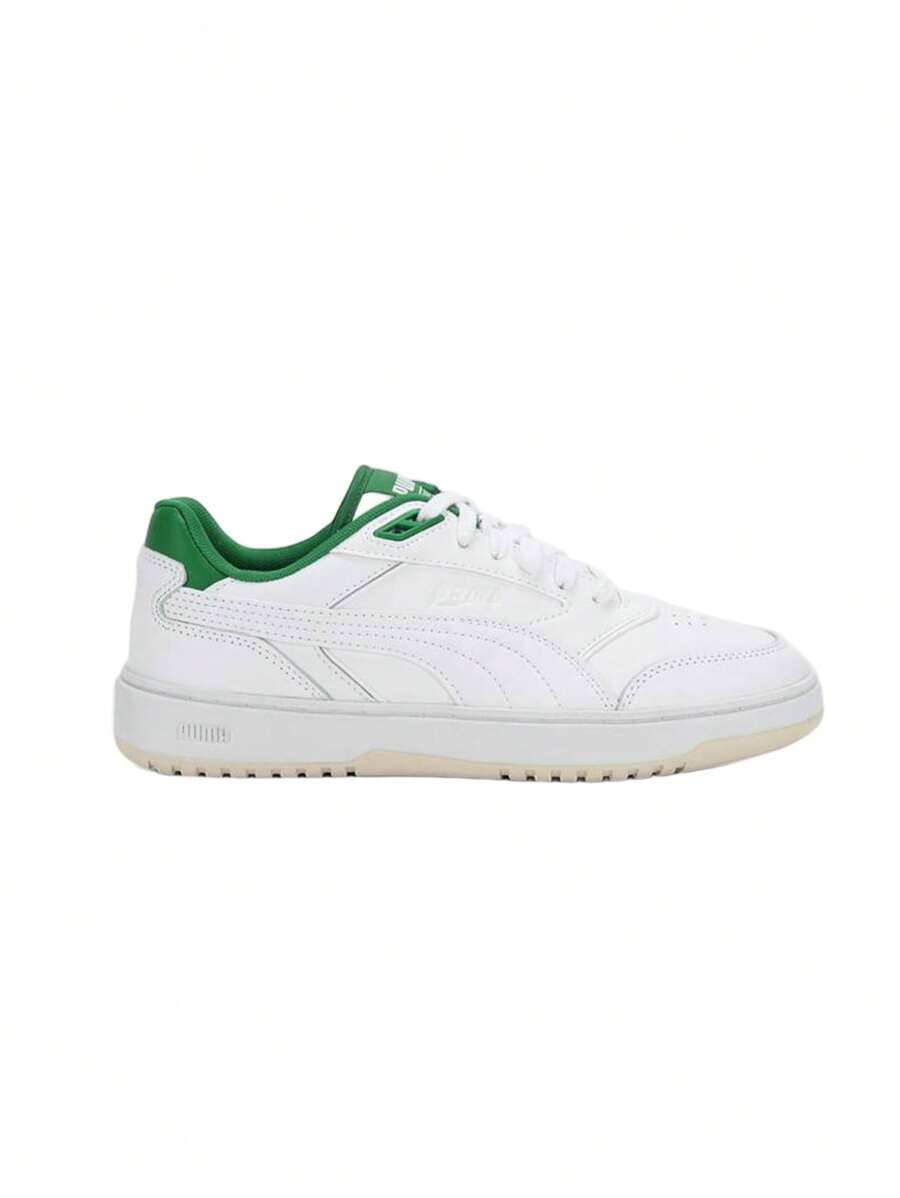 Puma Doublecourt Unisex Sneakers Green White 393284 - White and green - View 1