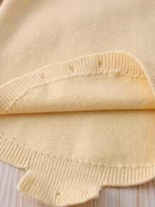 Toddler Girls' Cute Knitted Romper, Spring/Autumn - Yellow - View 9