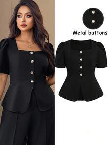 Auvina Plus Size Women Elegant Casual/Work Minimalist Blouse