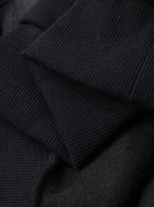 DAZY 男士字母印花水洗黑色连帽衫，街头风格，秋季 - 黑色 - 查看 8