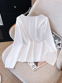 Franclia V领休闲通勤简约女式上衣