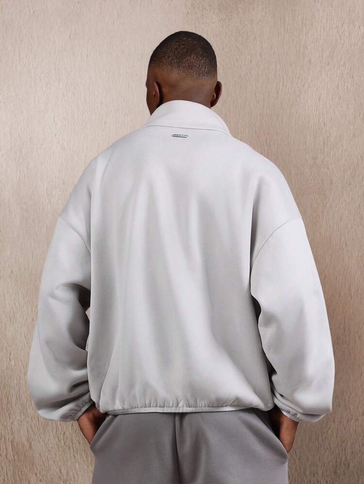 Funnel Neck Full Zip Sweatshirt With Side Pockets