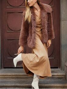 Maija Women's Solid Color Vest & Skirt Suit, Fashionable For Commuting Autumn Clothes For Women Brown - Khaki - View 4