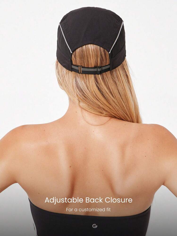 Cappellino da running traspirante, elastico, ad asciugatura rapida, impermeabile, con elementi riflettenti, regolabile, in rete, adatto per allenamento in palestra, uso quotidiano