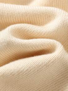 Cozy Pixies 男婴卡通3D毛绒熊图案圆领插肩长袖毛衣 - 杏色 - 查看 9