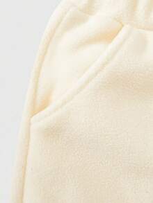 SHEIN 2pcs/Set Tween Girls Casual Solid Color Thermal Lined Stand Collar Half Zip Pullover Sweatshirt And Pants, Comfortable Fabric Suitable For Daily Wear, School, Indoor, Outdoor, Outing, Minimalist, Sportswear, Autumn/Winter, Thick Clothing,ChicAutumn,Halloween, Christmas