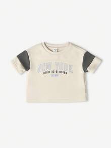 SUMWON Ensemble coordonné style enfant Sweat-shirt-shirt avec imprimé lettres varsity New York et jogging. Tenue décontractée et confortable pour l'automne et l'hiver, streetwear casual - Kaki - Voir 3