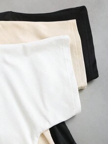 Sweetra 女式秋季不对称褶饰不对称领口休闲上衣套装 - 彩色 - 查看 3