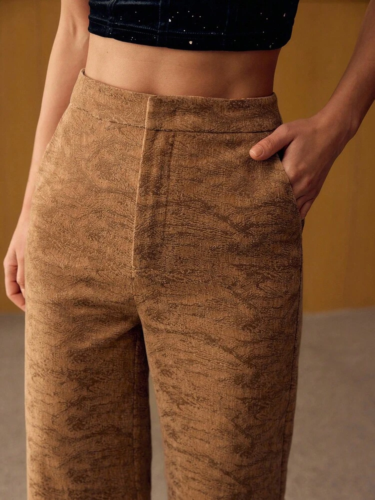 JACQUARD STRAIGHT LEG PANTS