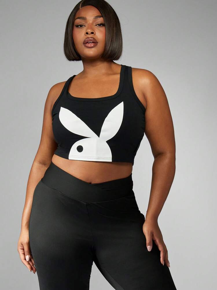 MISSGUIDED PLUS x Playboy バニーロゴ クロップタンク レーサーバック
