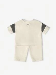 SUMWON Ensemble coordonné style enfant Sweat-shirt-shirt avec imprimé lettres varsity New York et jogging. Tenue décontractée et confortable pour l'automne et l'hiver, streetwear casual - Kaki - Voir 2