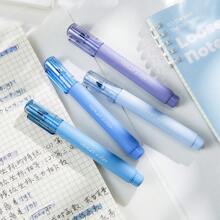 4 niebieskie zakreślacze Morandi, miękkie w dotyku, nieblaknące, tusz na bazie wody, okrągła główka, odpowiednie do artykułów biurowych, pisania i korekcji, notatników i szkicowania