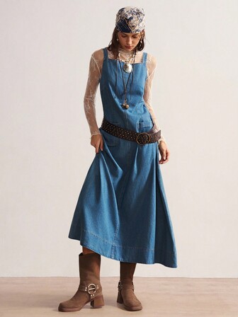 Bohemela 女式蕾丝拼布露背长袖牛仔连衣裙 女式牛仔连衣裙 长款牛仔连衣裙 女式牛仔连衣裙 女式牛仔连衣裙 女式牛仔连衣裙 波西米亚风连衣裙 西式连衣裙 女式西式服装 乡村服装 女式秋装 女式西式服装