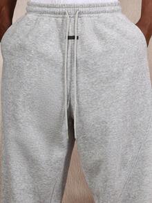 SUMWON 宽松拼接运动裤，弹性裤脚，纯色 - 淺灰色 - 查看 8