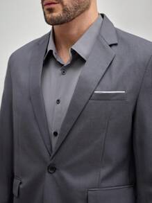 OFFICEAU Men's Notch Lapel Single Button Business Formal Suit Blazer, Elegant High-End, Suitable For Weddings, Ceremonies, Holiday Events, Formal, Fall, Winter, Old Money