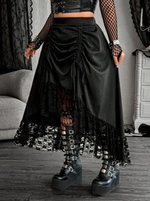 Whyspr Grunge Punk Halloween  Plus Size Skirts - Multicolor - View 4