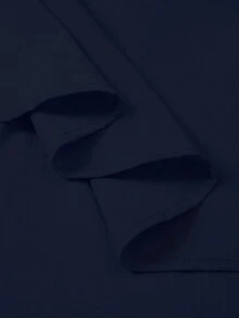 INAWLY 女士休闲蝴蝶结纽扣长袖衬衫 - 藏蓝色 - 查看 4