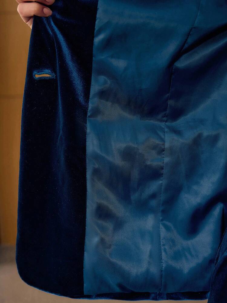 VELVET CONTRAST FAUX FUR STRUCTURED BLAZER, AUTUMN/WINTER