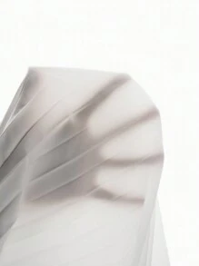 SHEIN Tall CURVE Tuta elegante con gamba ampia e pieghe, colore unito, taglie comode - Bianco - Visualizzare 7