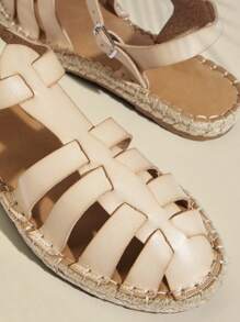 SHUZIA Women Flat Sandals Gesper Braid Liburan - Putih - View 5