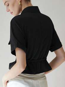 Women Blouses & Shirts - 黑色 - 查看 2