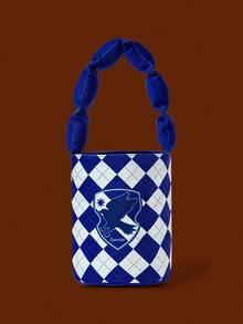 HARRY POTTER X SHEIN Women's Geometric & Eagle Pattern Blue Fashion Top Handle Bag - Blue - View 1