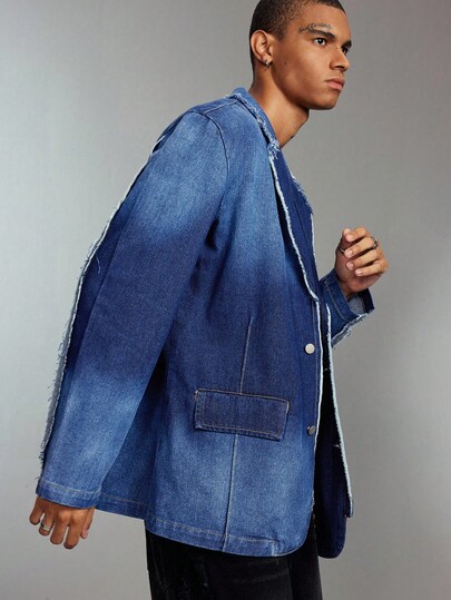 Street Life Veste en jean décontractée et délavée pour homme, convient pour le printemps/été et l'automne