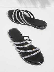 SHUZIA Sandalias Planas Para Mujer - Negro - Ver 2