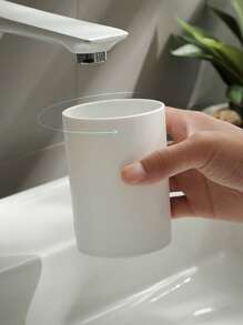 1 chiếc cốc súc miệng PP tái sử dụng, cốc đựng nước súc miệng phòng tắm đơn giản, có thể giặt được, cốc đựng đồ đánh răng, trang trí phòng tắm, mùa hè, trở lại trường - trắng - Xem 5