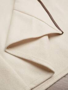 Elenzga Women's Plus Size Lapel Long Sleeve Waist Patchwork Leather Slim Fit Elegant Commuter Jacket Winter Fall Autumn