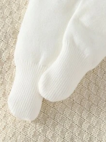 SHEIN 2 件套女婴针织毛衣套装，优雅粉色长袖套头毛衣 + 配套针织裤，舒适的服装适合秋冬季，适合休闲、居家、户外和旅行