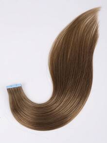 20pcs 50g Tape In Hair Extension, 100% Real Remy Human Hair Extension For Salon Silky Seamless Invisible Skin Weft Tape Ins,  For Thinning Hair Woman Natural Look  Can Be Reused ,For Fine Or Thin Hair ,Add Volume, 10# Medium Golden Brown Color - S10 - View 7