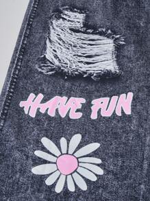 SHEIN Streecool Kids 2pcs/Set Teen Girl Hoodie Sweatshirt & Printed Pants Set Fall Winter