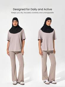 GLOWMODE Goal Chaser Stretchy Sweat-Wicking Breathable Reflective Adjustable Tie Mesh Performance Hijab Headscarf Running Training Gym Daily Active - Black - View 4