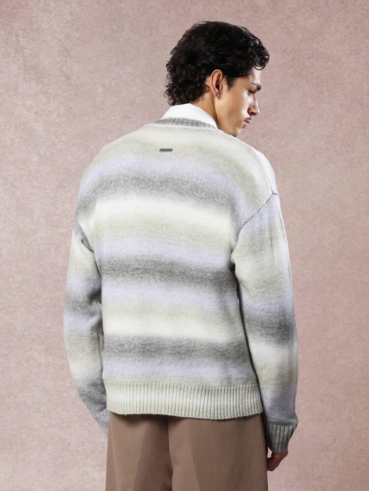 Space-Dyed-Strickcardigan mit Knopfleiste vorne