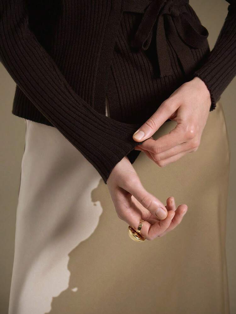 2026 Spring/Summer Women's Apparel, Coffee-Colored Women's Clothing, Spring/Summer Apparel, All-Season Clothing, Spring/Summer Outfits, Back-To-School Looks For Women, Holiday Vacation Attire, Wedding Guest Outfits, Women's Teacher Uniforms, Casual Outings, Night Out Attire, Wedding Guest Dresses, Elegant Wedding Guest Outfits, Church Attire, Women's Religious Clothing, Business Casual, Women's Daily Casual Ribbed Knit Tie-Front Cardigan