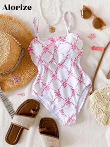 Maillot de bain une pièce pour pré-adolescente avec imprimé papillon, idéal pour les vacances à la plage