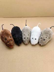 PETSIN 1 件毛绒弹簧老鼠，逗猫链老鼠玩具，跑老鼠，自娱自乐猫玩具，猫玩具，宠物玩具 - 彩色 - 查看 16